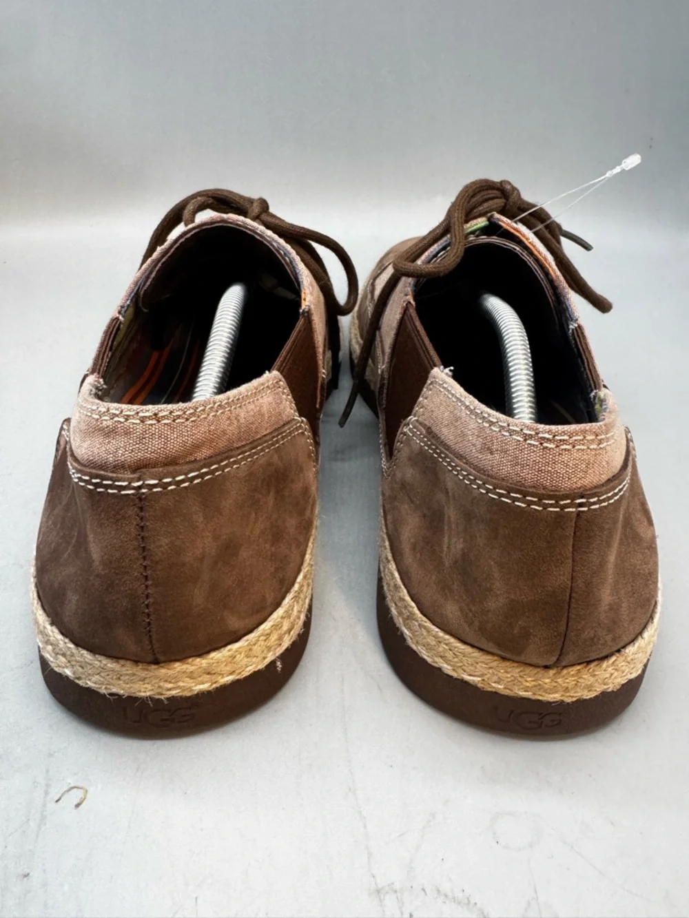 UGG Vibram Mens Boat Shoes, Brown, Leather/Canvas Uppers Size 13 || NWOB